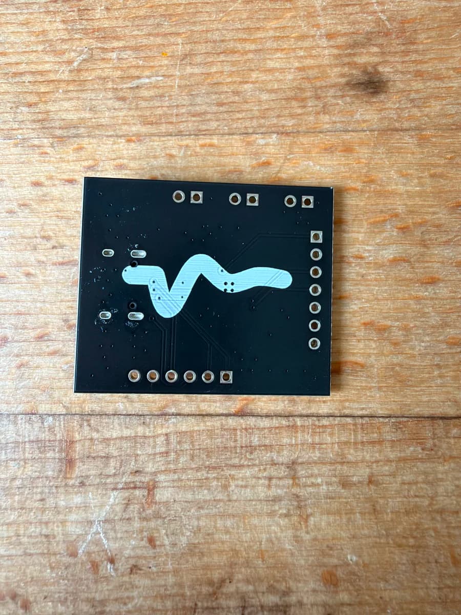 Back of the breakout board showing the white Stabilise Settle mark on the silkscreen