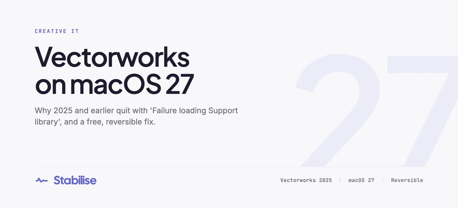 Vectorworks won't open on macOS 27: the Support library fix